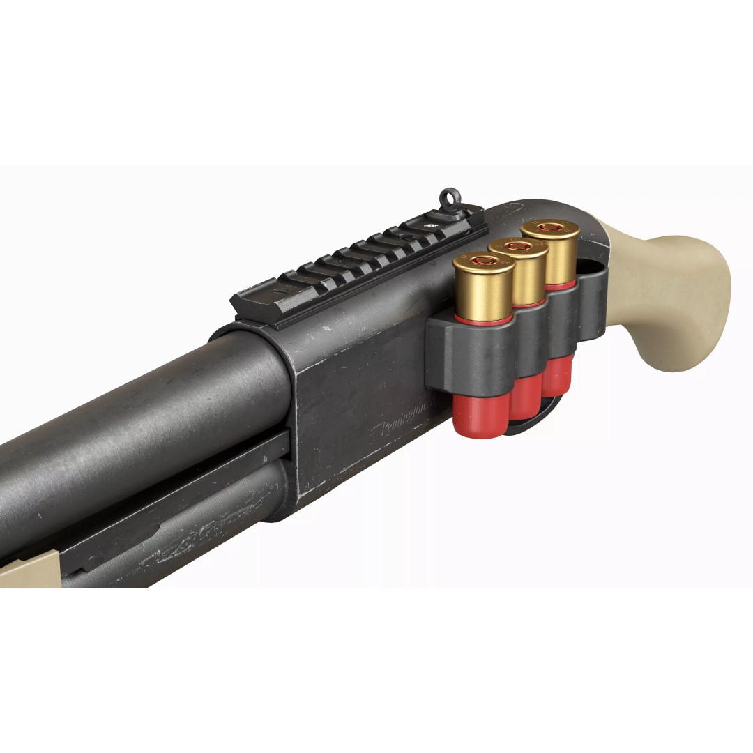 Remington 870 Shotgun 3D Model – Low Poly Tactical Game Asset, FBX - View 16