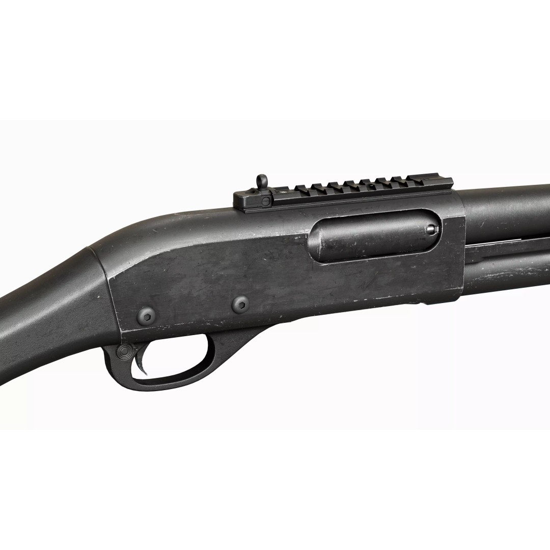 Remington 870 Shotgun 3D Model – Low Poly Tactical Game Asset, FBX - View 6