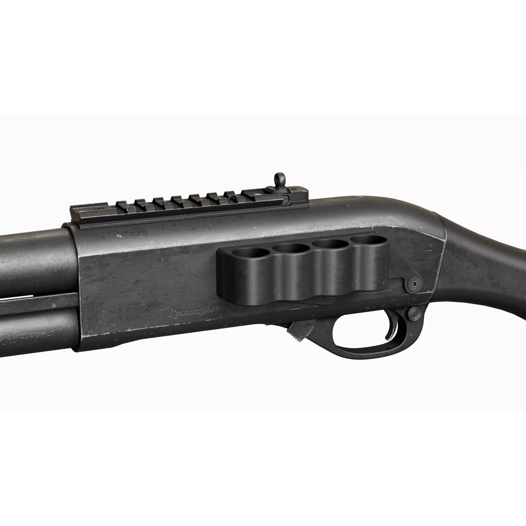 Remington 870 Shotgun 3D Model – Low Poly Tactical Game Asset, FBX - View 7