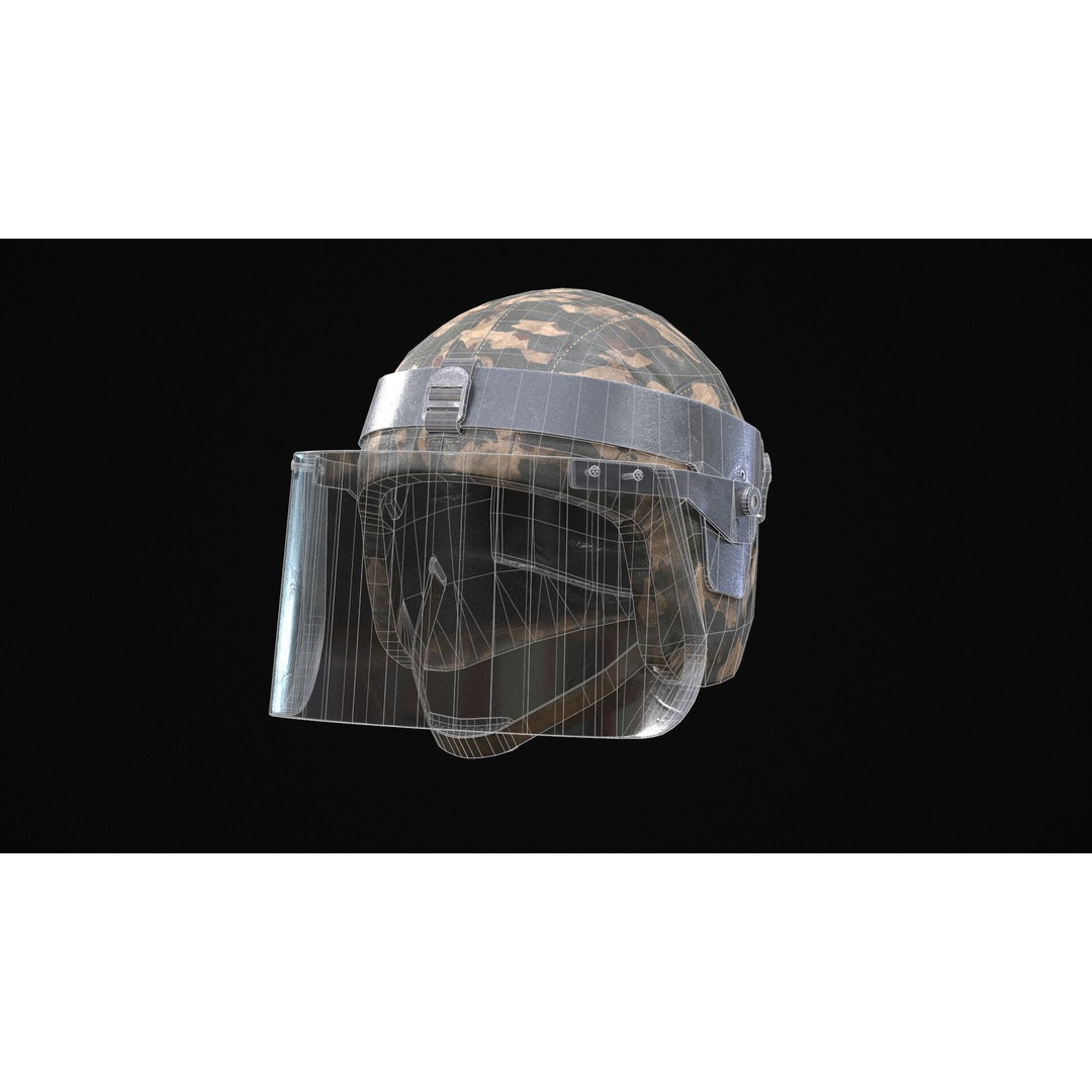 Kiver-M Helmet 3D Model – PBR Low-Poly Game Asset, FBX - View 3