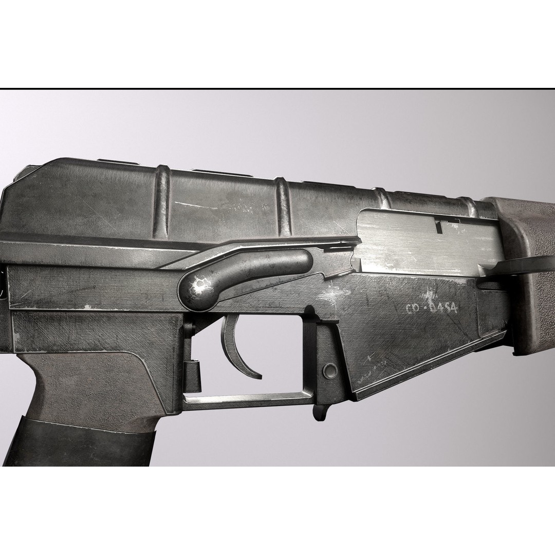 AS VAL 3D Model – Low Poly Game Ready Rifle with PBR Textures - View 7