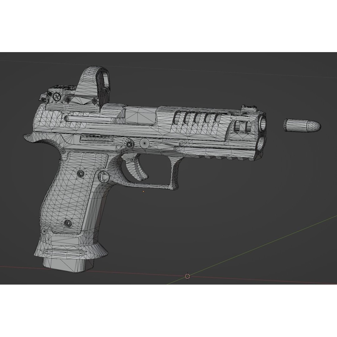 Walther PPQ 3D Model – Low Poly Game-Ready Pistol, FBX, OBJ - View 14