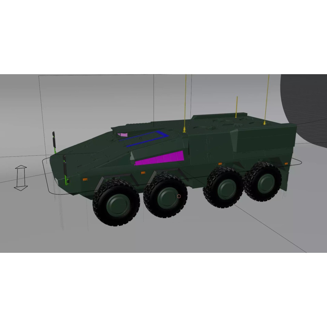 Boxer GTK A2 APC 3D Model – High Poly Military Vehicle, Rigged, PBR