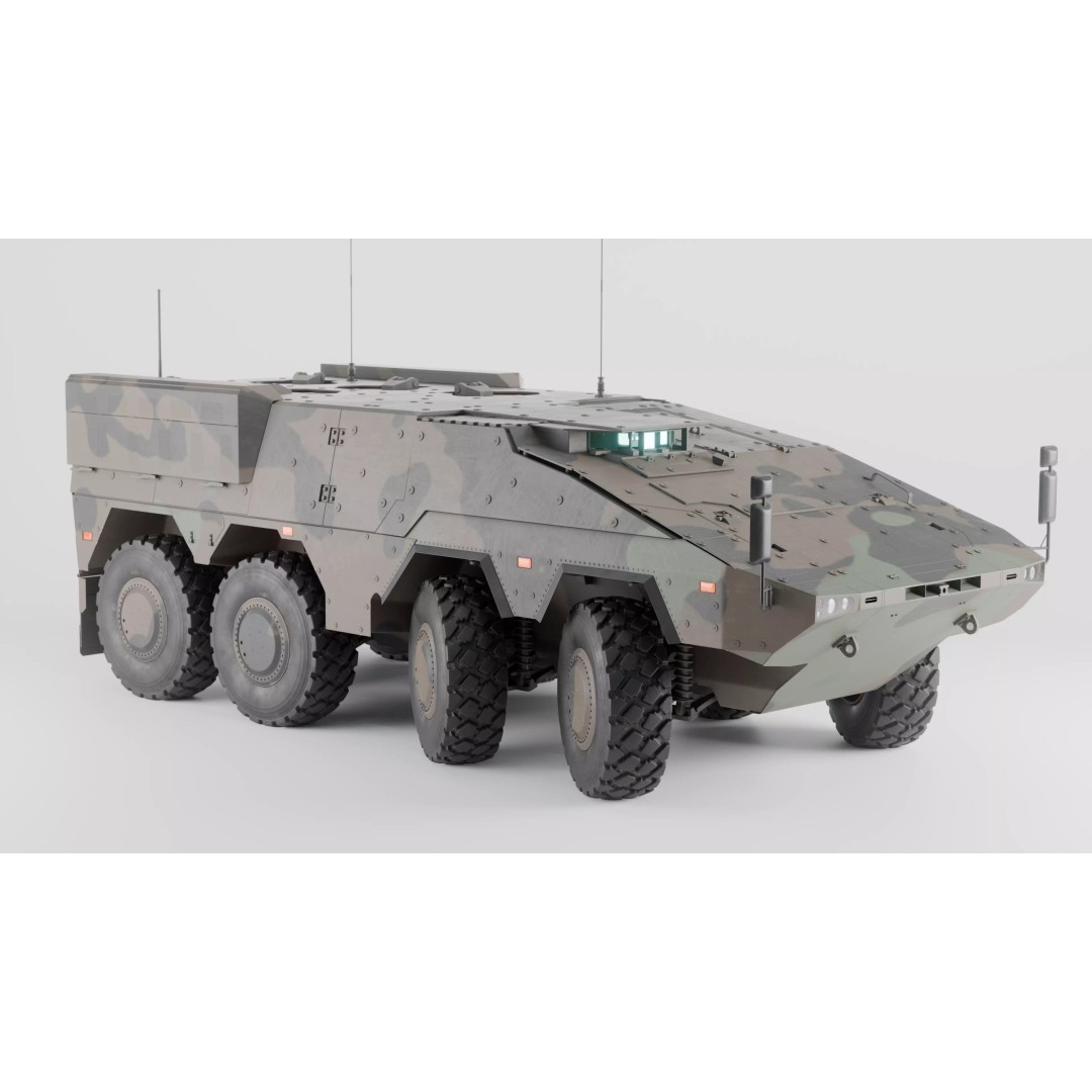 Boxer GTK A2 APC 3D Model – High Poly Military Vehicle, Rigged, PBR - View 11