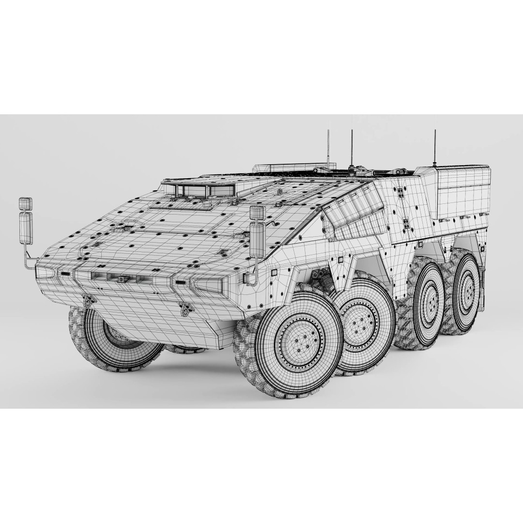 Boxer GTK A2 APC 3D Model – High Poly Military Vehicle, Rigged, PBR - View 13