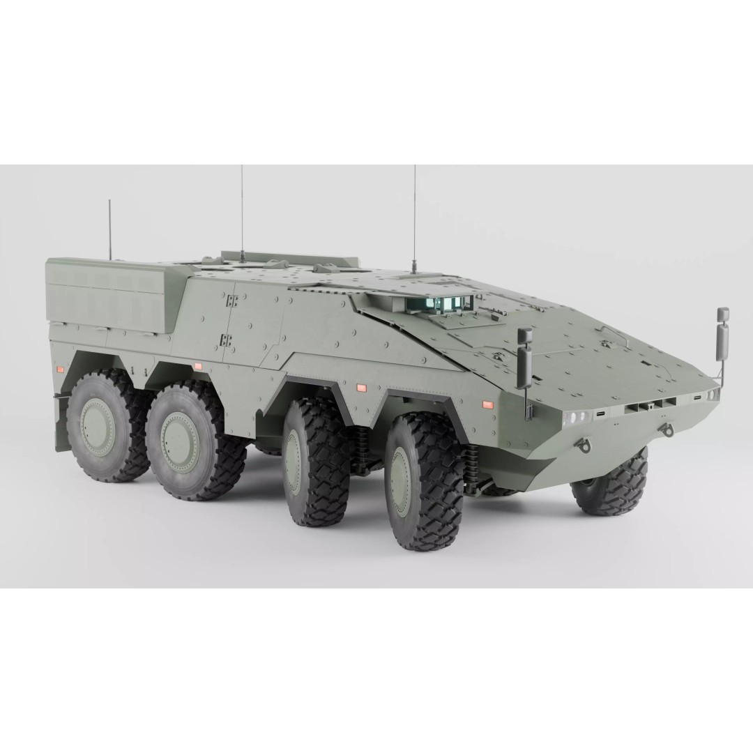 Boxer GTK A2 APC 3D Model – High Poly Military Vehicle, Rigged, PBR - View 4