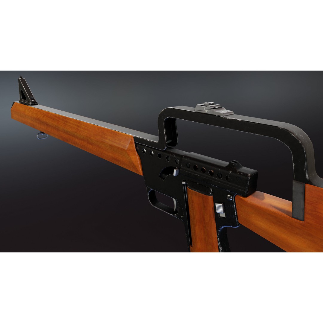 Gyrojet Weapons 3D Model – Low Poly Rigged Military Guns, FBX - View 9