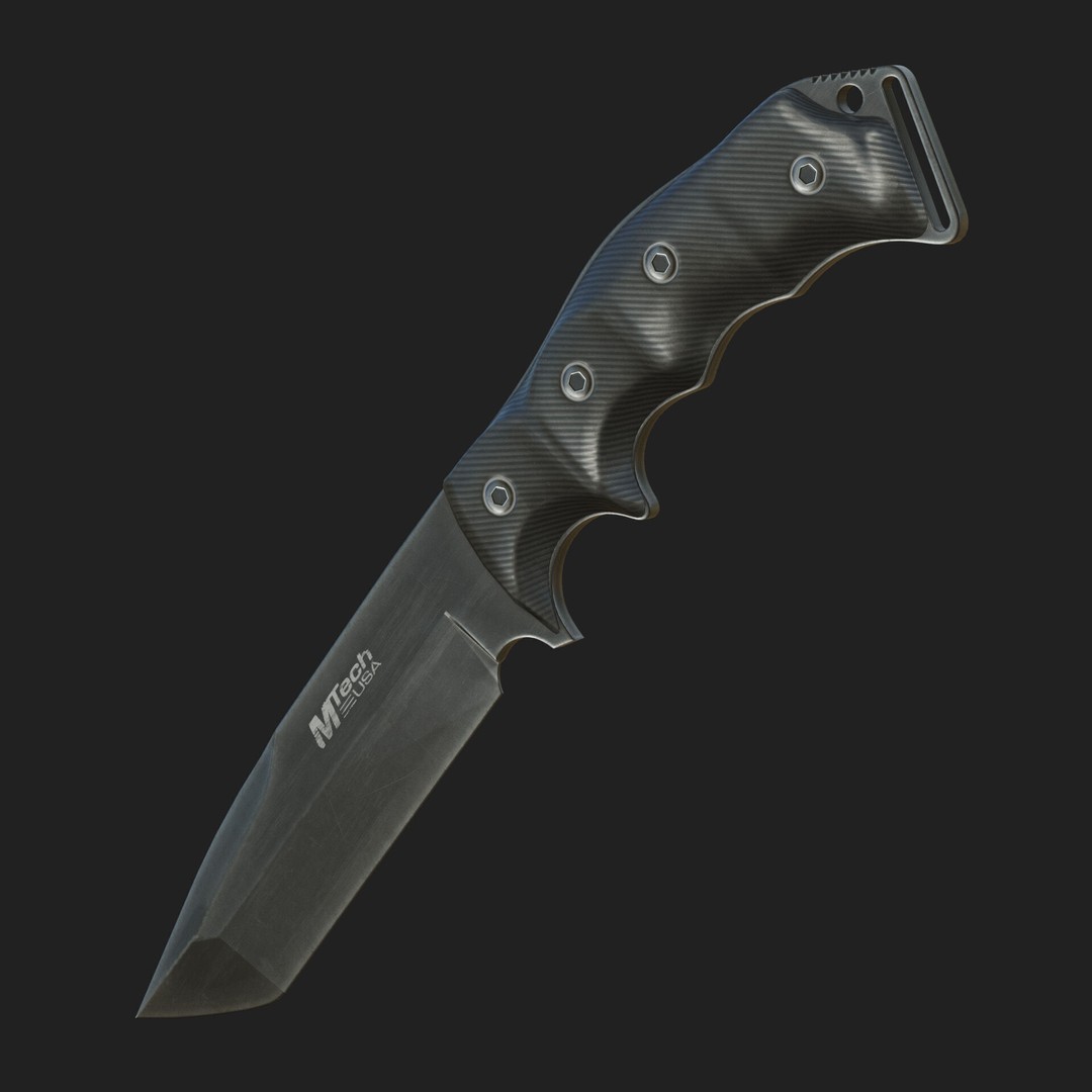 M-Tech Knife 3D Model – Low Poly PBR Game Ready Asset, FBX, Blender - View 10