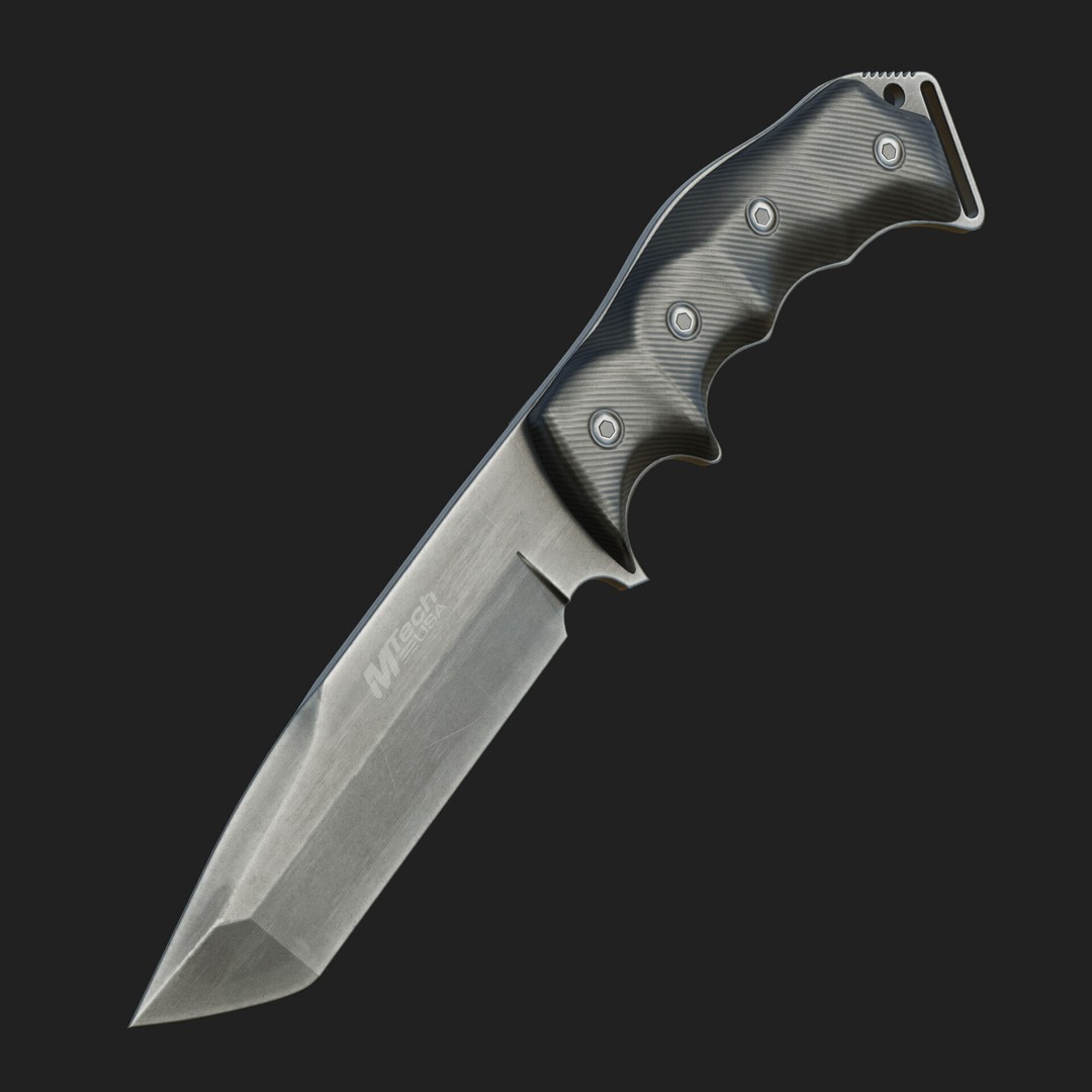 M-Tech Knife 3D Model – Low Poly PBR Game Ready Asset, FBX, Blender - View 11