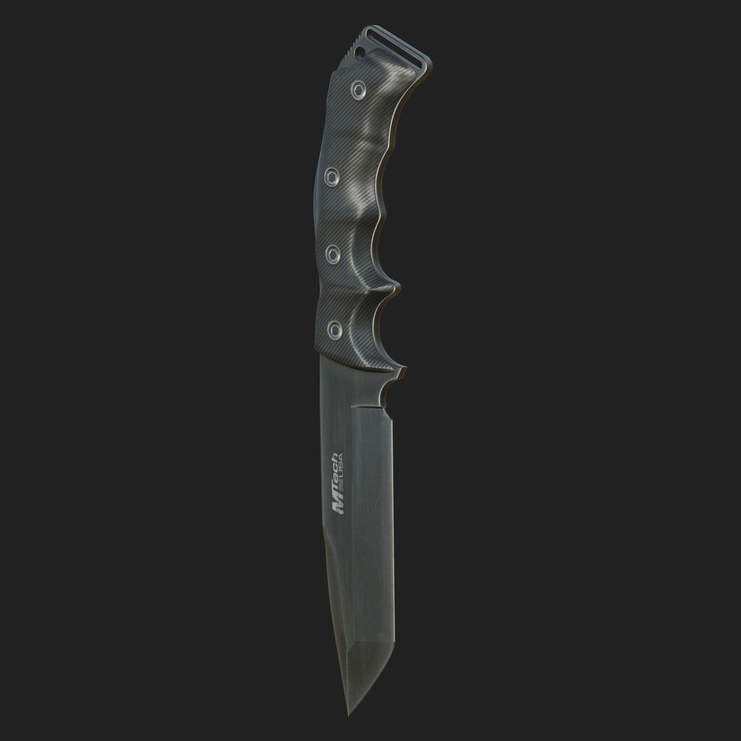 M-Tech Knife 3D Model – Low Poly PBR Game Ready Asset, FBX, Blender - View 13