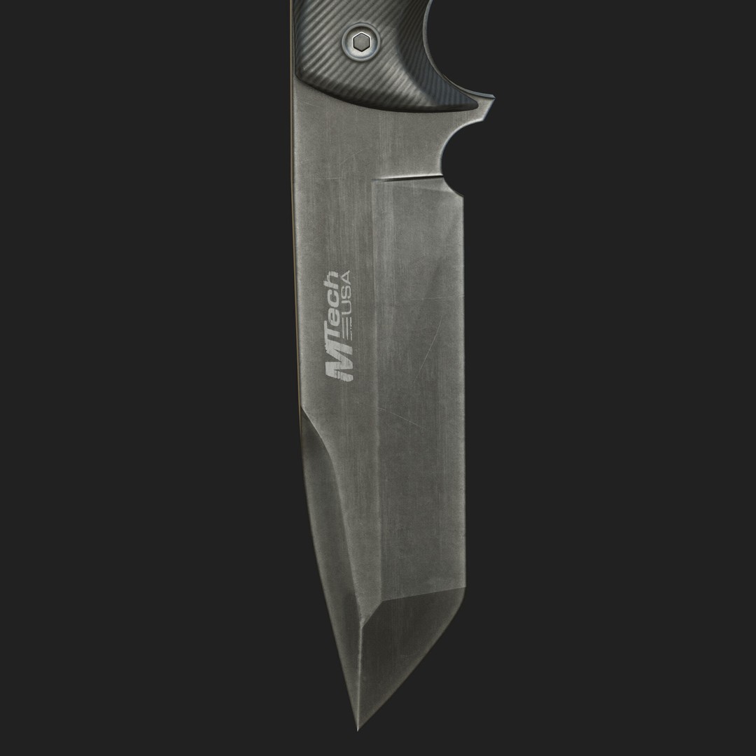 M-Tech Knife 3D Model – Low Poly PBR Game Ready Asset, FBX, Blender - View 17