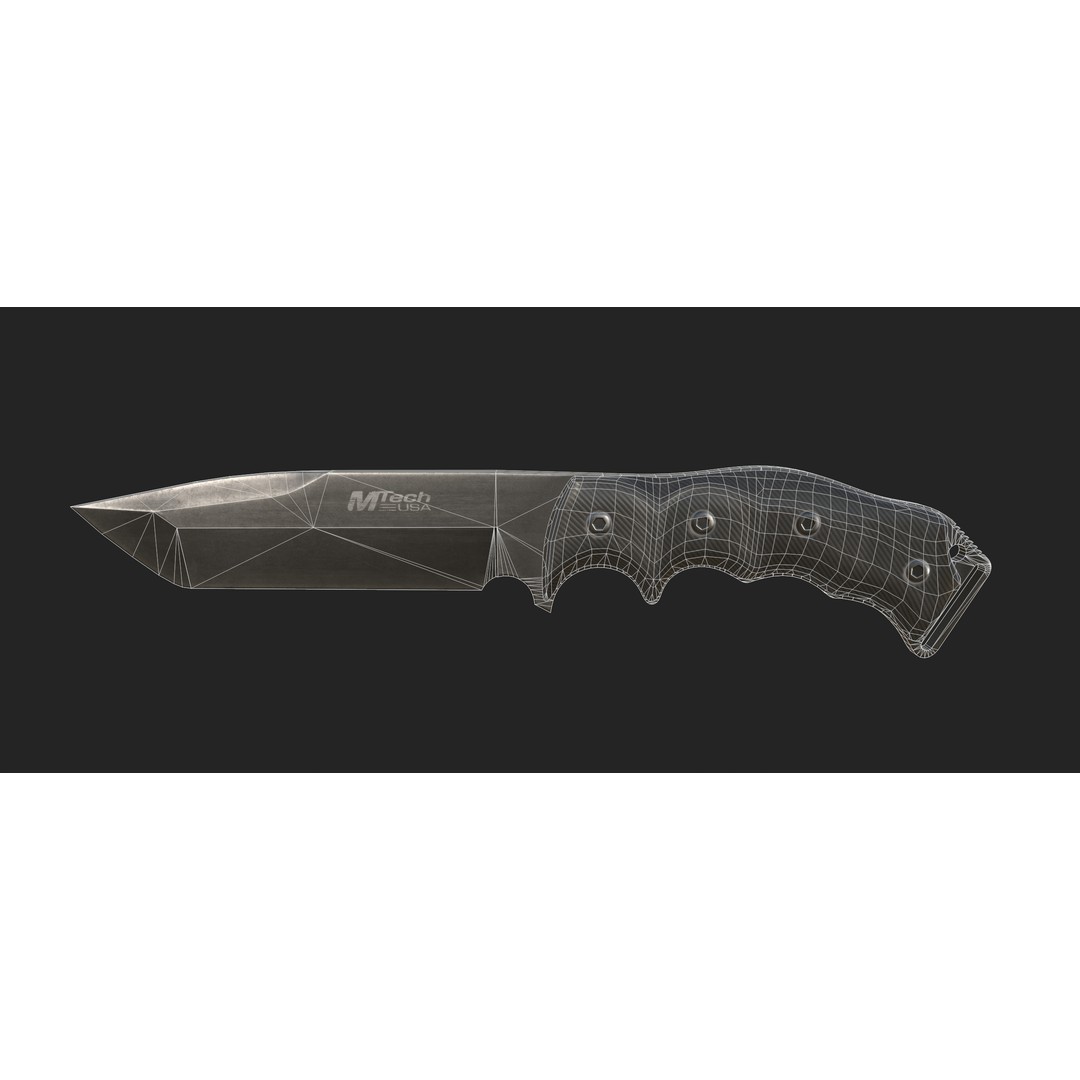 M-Tech Knife 3D Model – Low Poly PBR Game Ready Asset, FBX, Blender - View 18