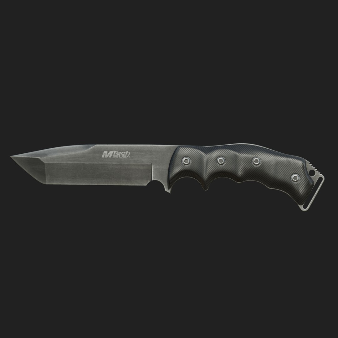 M-Tech Knife 3D Model – Low Poly PBR Game Ready Asset, FBX, Blender - View 3