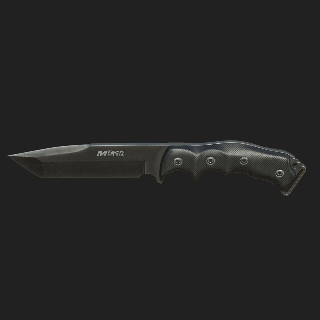 M-Tech Knife 3D Model – Low Poly PBR Game Ready Asset, FBX, Blender - View 4