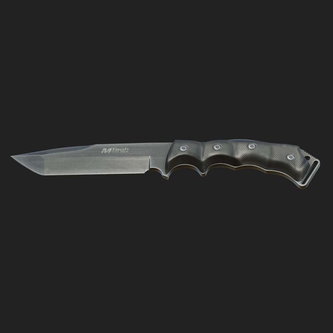 M-Tech Knife 3D Model – Low Poly PBR Game Ready Asset, FBX, Blender - View 5