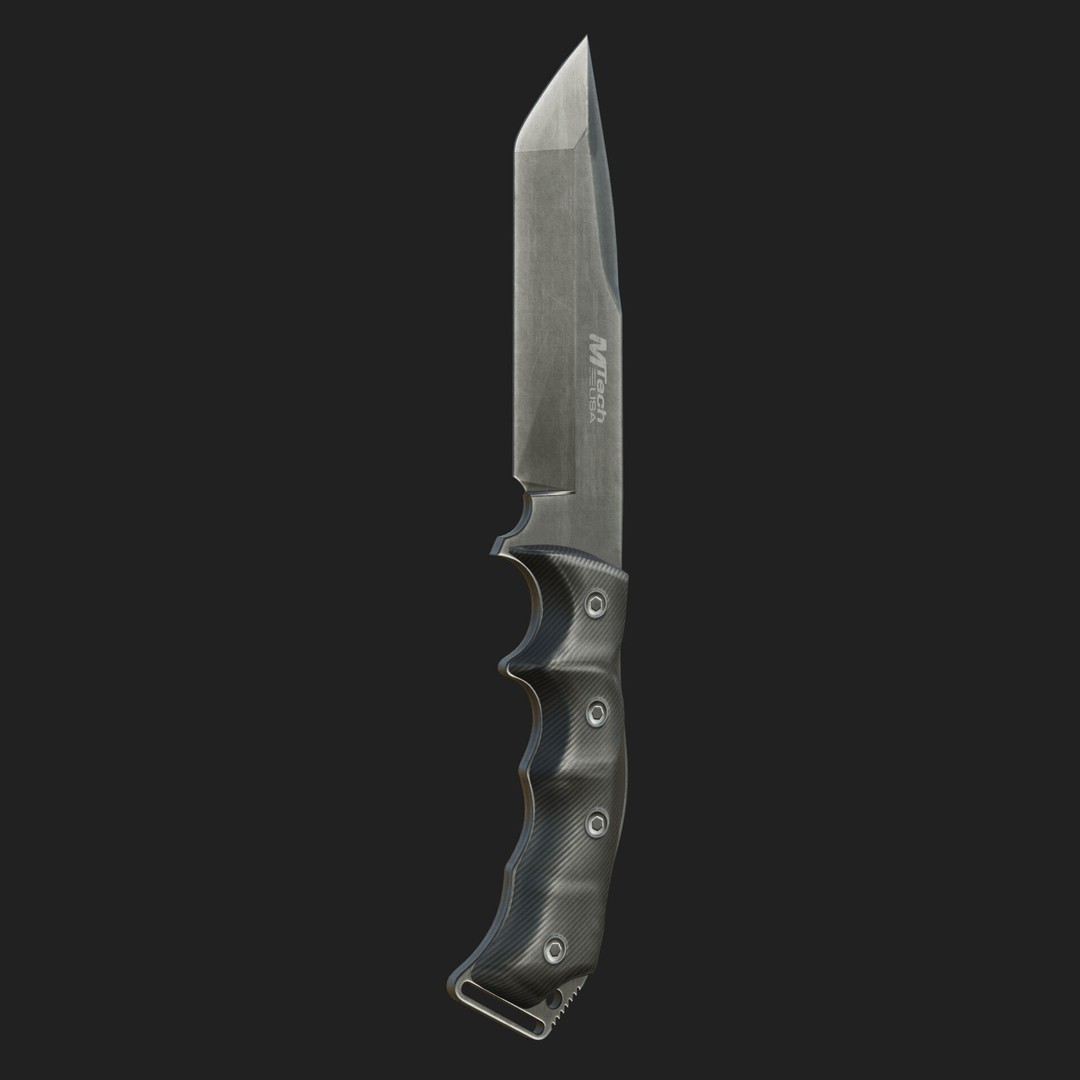 M-Tech Knife 3D Model – Low Poly PBR Game Ready Asset, FBX, Blender - View 7