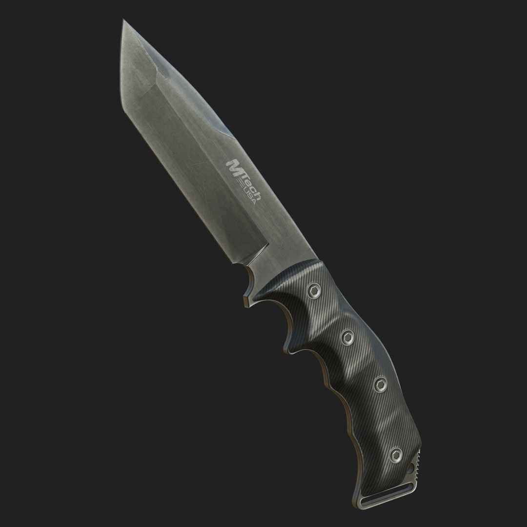 M-Tech Knife 3D Model – Low Poly PBR Game Ready Asset, FBX, Blender - View 8