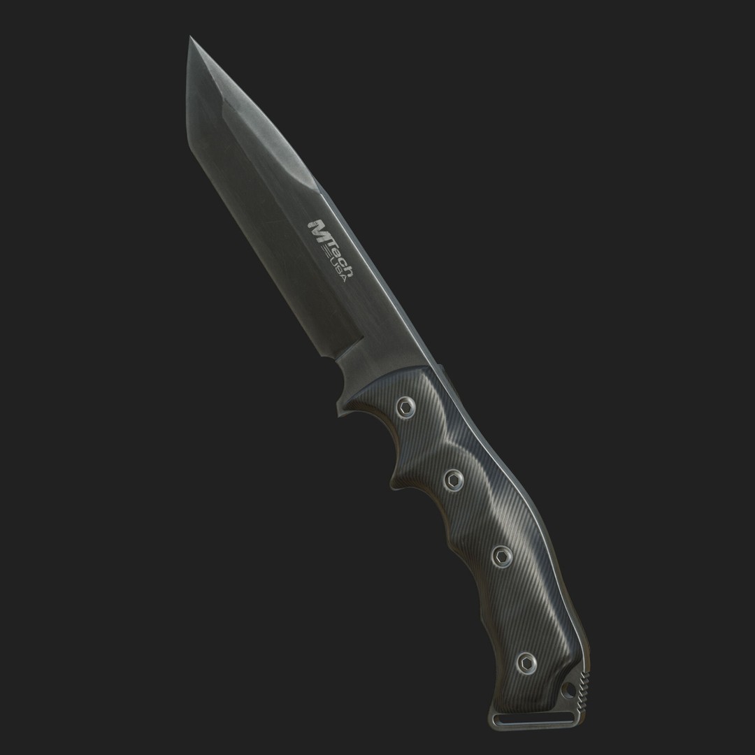 M-Tech Knife 3D Model – Low Poly PBR Game Ready Asset, FBX, Blender - View 9