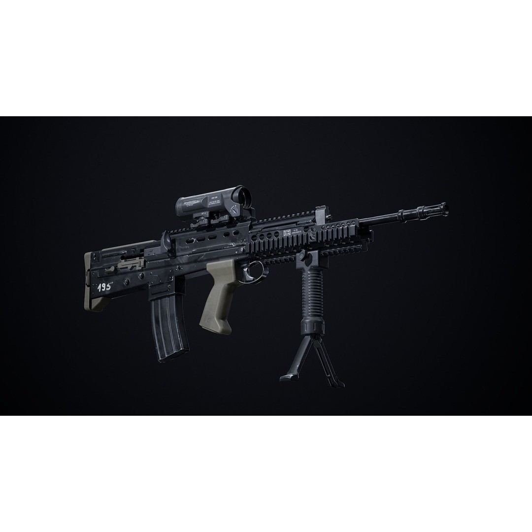 L85A2 3D Model – Low Poly Military Weapon, FBX, PBR Textures - View 3