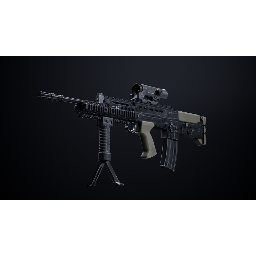 L85A2 3D Model – Low Poly Military Weapon, FBX, PBR Textures - View 4