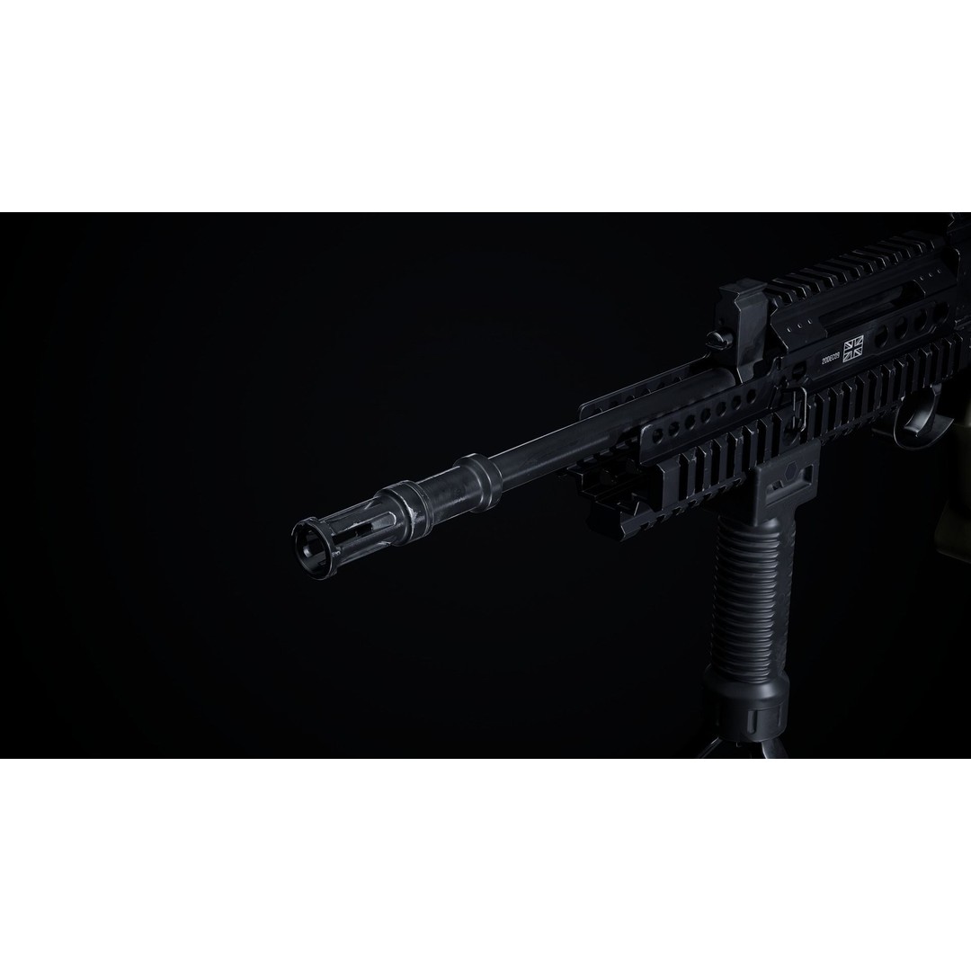 L85A2 3D Model – Low Poly Military Weapon, FBX, PBR Textures - View 5