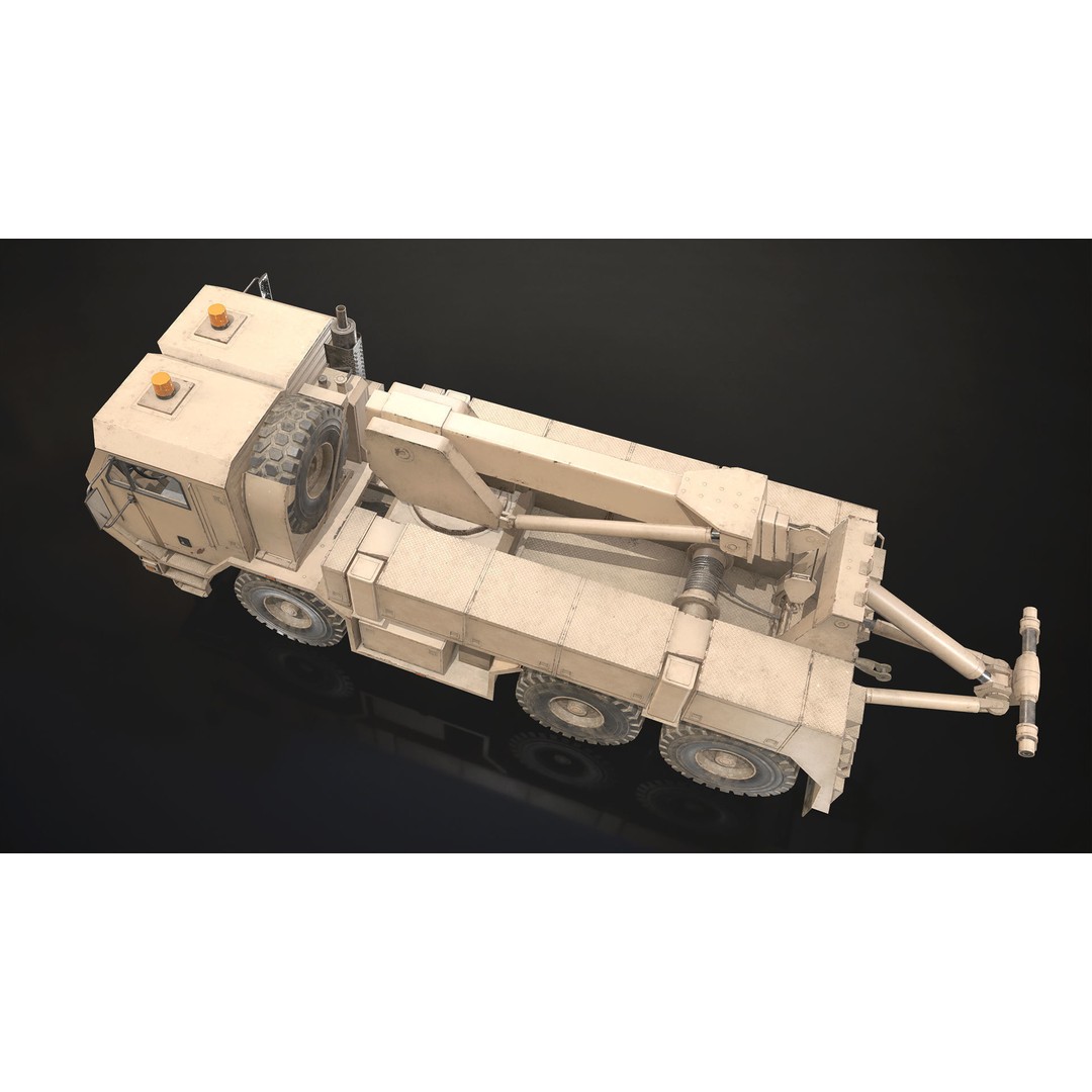 Military Wrecker Truck 3D Model – Low Poly Game-Ready Asset, FBX - View 12