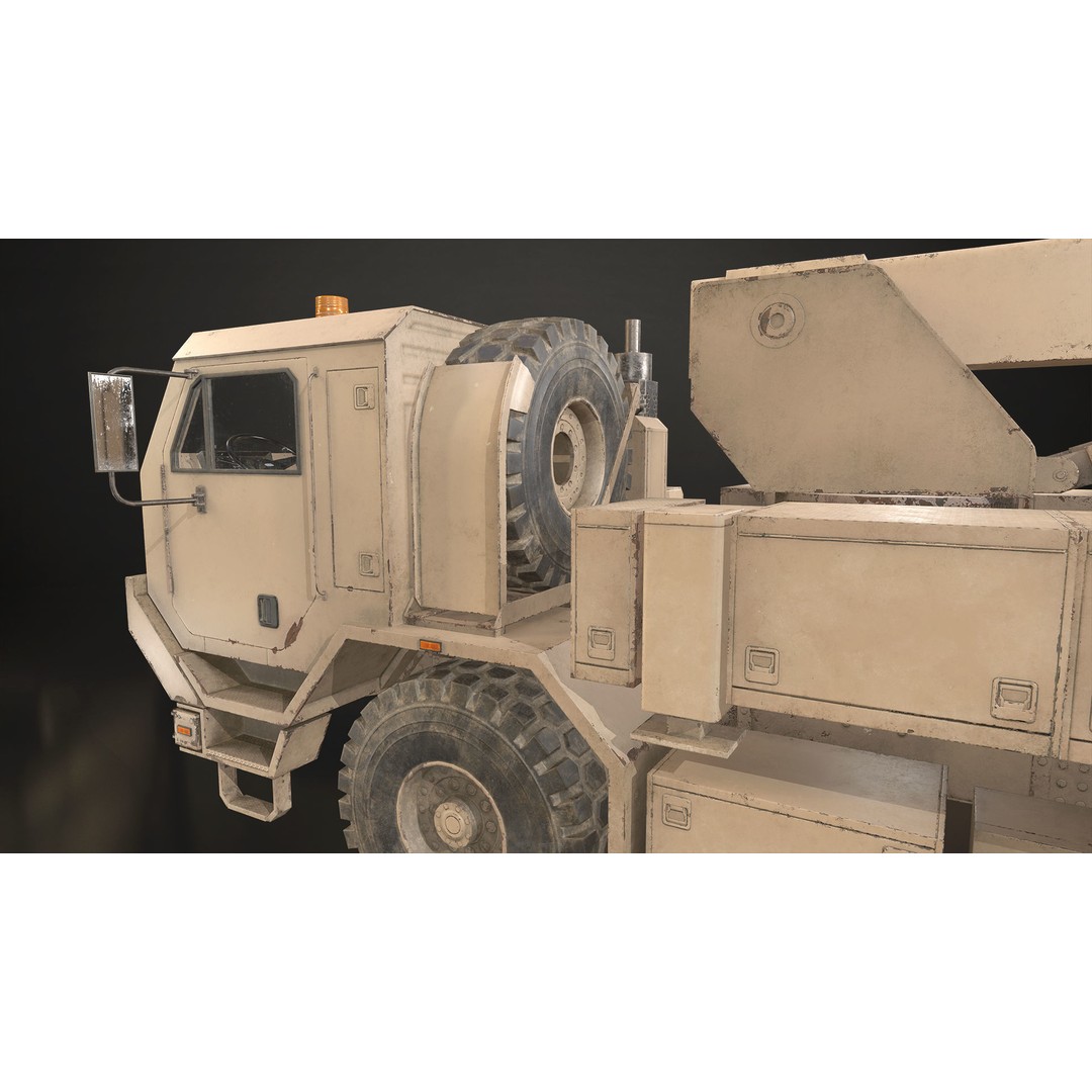 Military Wrecker Truck 3D Model – Low Poly Game-Ready Asset, FBX - View 14