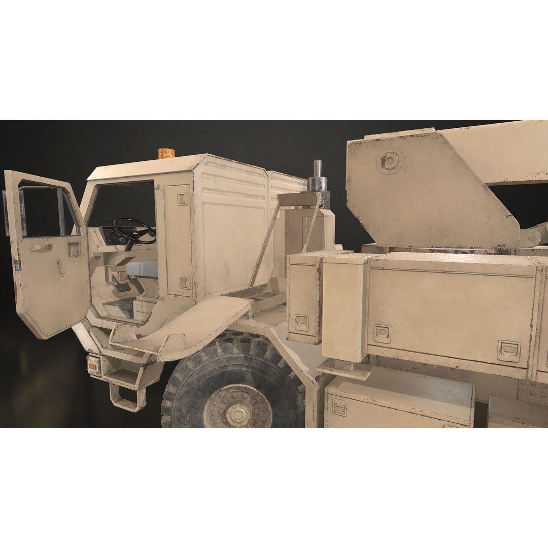 Military Wrecker Truck 3D Model – Low Poly Game-Ready Asset, FBX - View 15