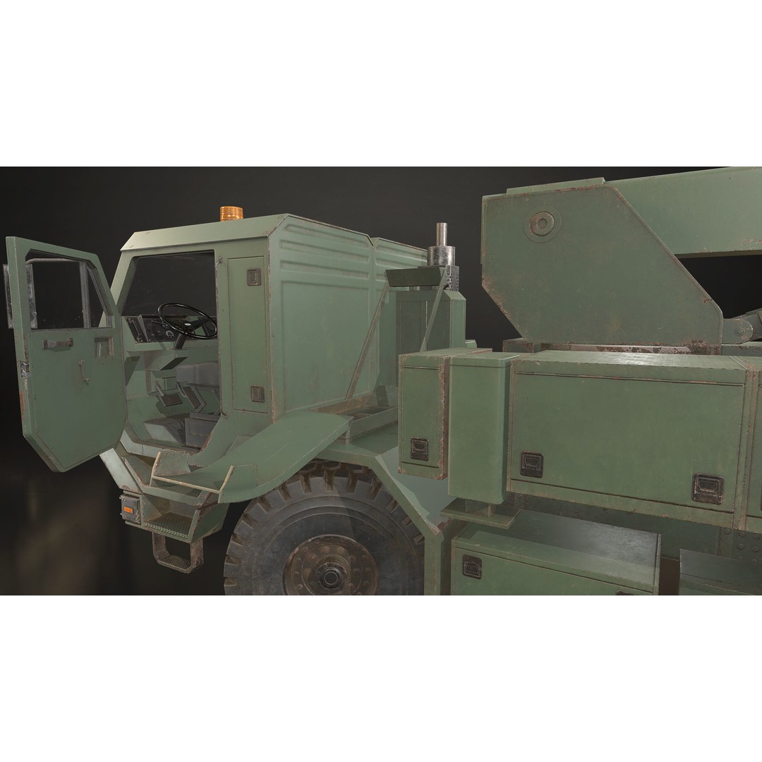 Military Wrecker Truck 3D Model – Low Poly Game-Ready Asset, FBX - View 17