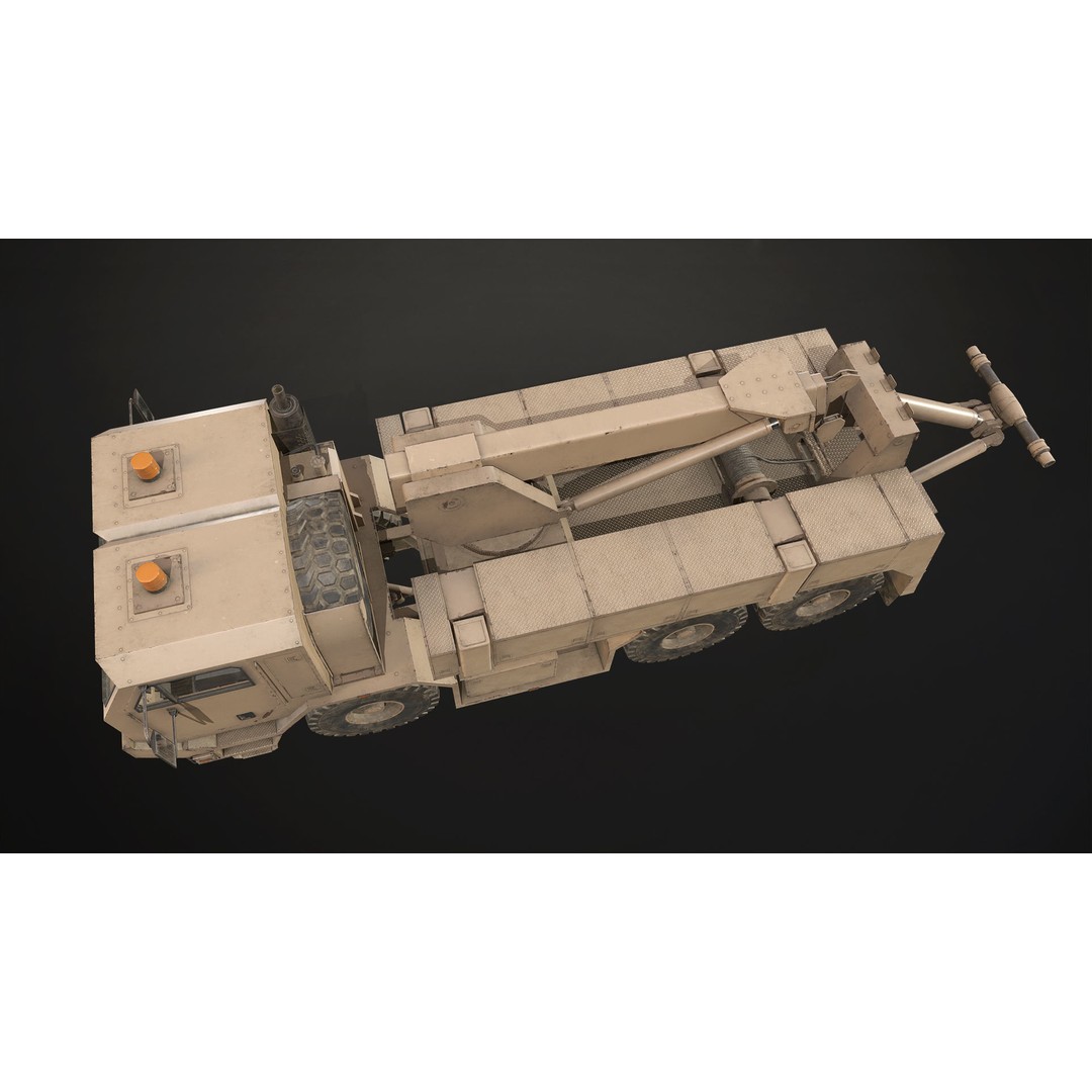 Military Wrecker Truck 3D Model – Low Poly Game-Ready Asset, FBX - View 18