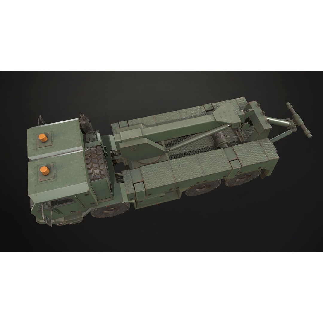 Military Wrecker Truck 3D Model – Low Poly Game-Ready Asset, FBX - View 19