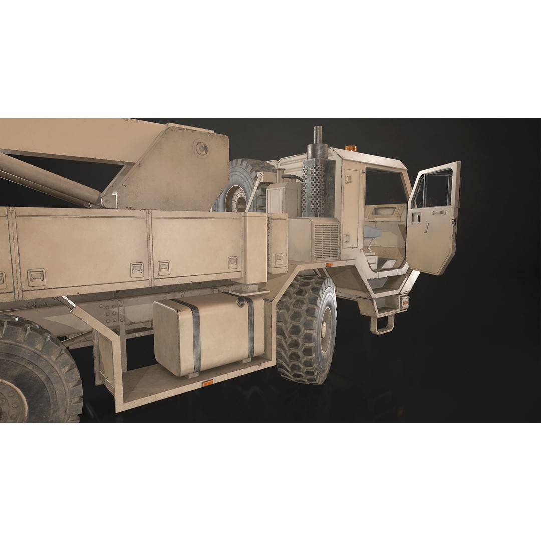 Military Wrecker Truck 3D Model – Low Poly Game-Ready Asset, FBX - View 20