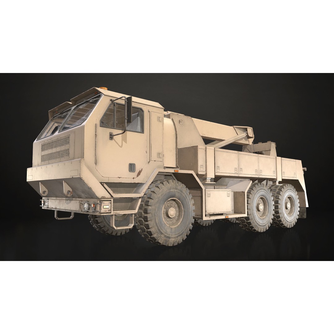 Military Wrecker Truck 3D Model – Low Poly Game-Ready Asset, FBX - View 21