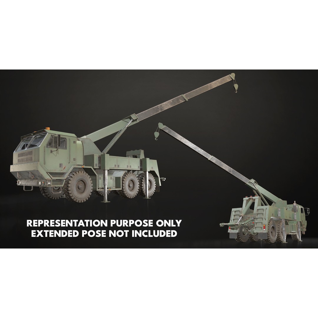 Military Wrecker Truck 3D Model – Low Poly Game-Ready Asset, FBX - View 32