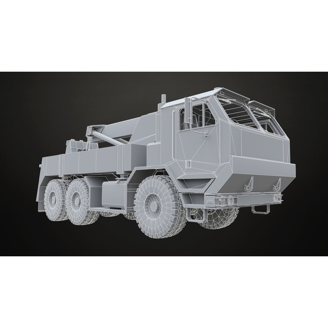 Military Wrecker Truck 3D Model – Low Poly Game-Ready Asset, FBX - View 34