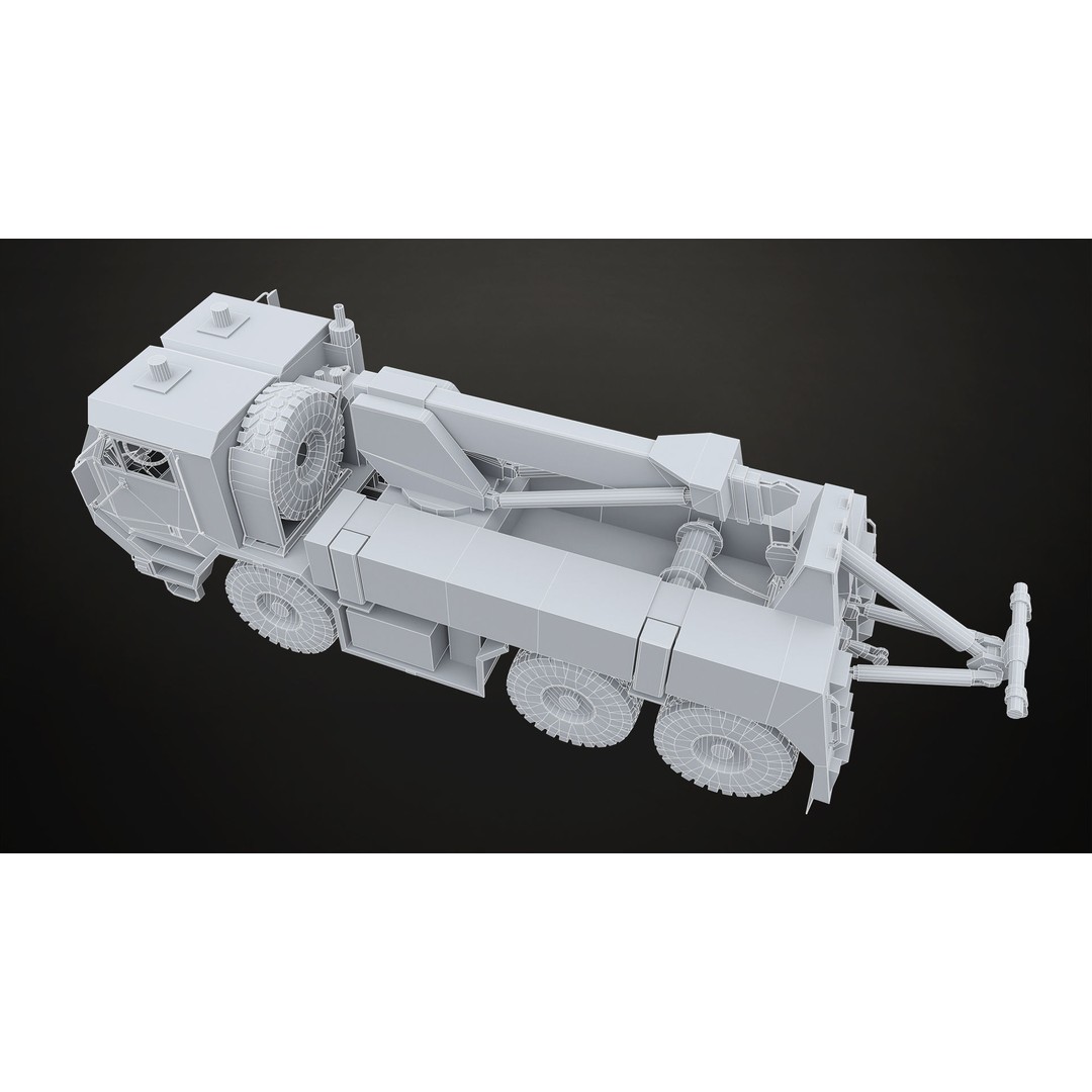Military Wrecker Truck 3D Model – Low Poly Game-Ready Asset, FBX - View 35