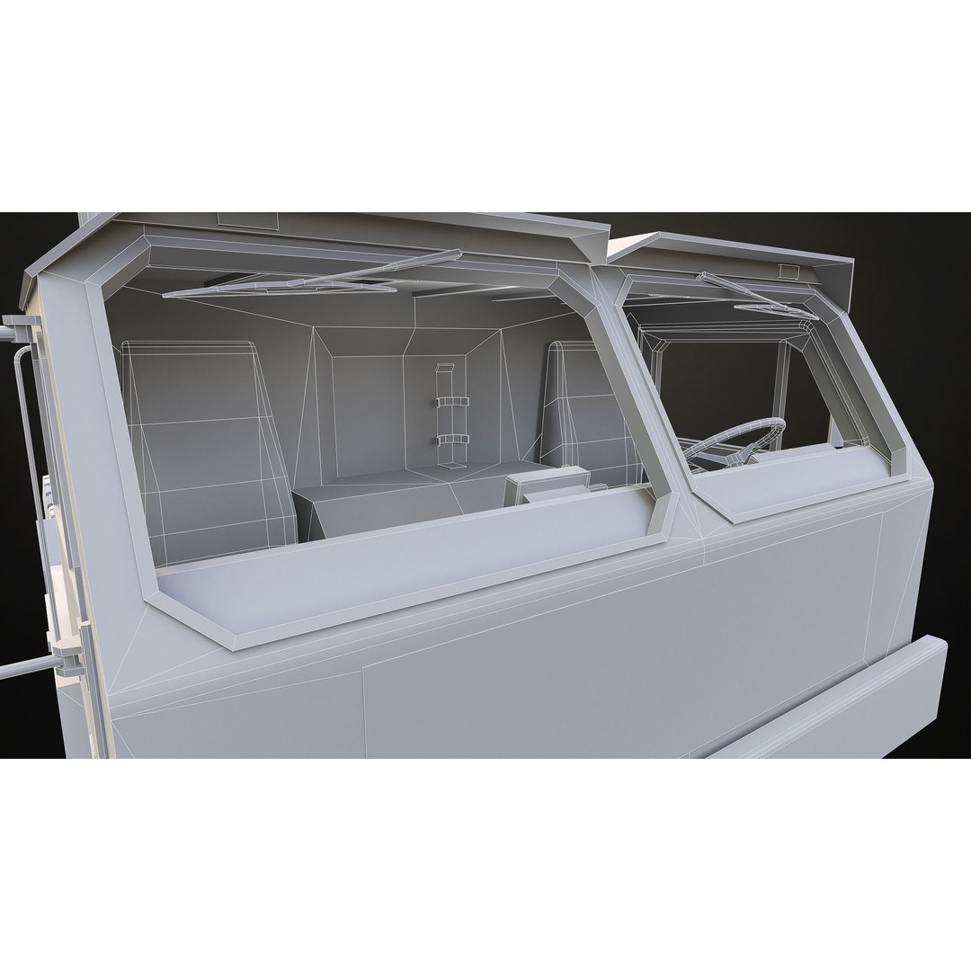 Military Wrecker Truck 3D Model – Low Poly Game-Ready Asset, FBX - View 36