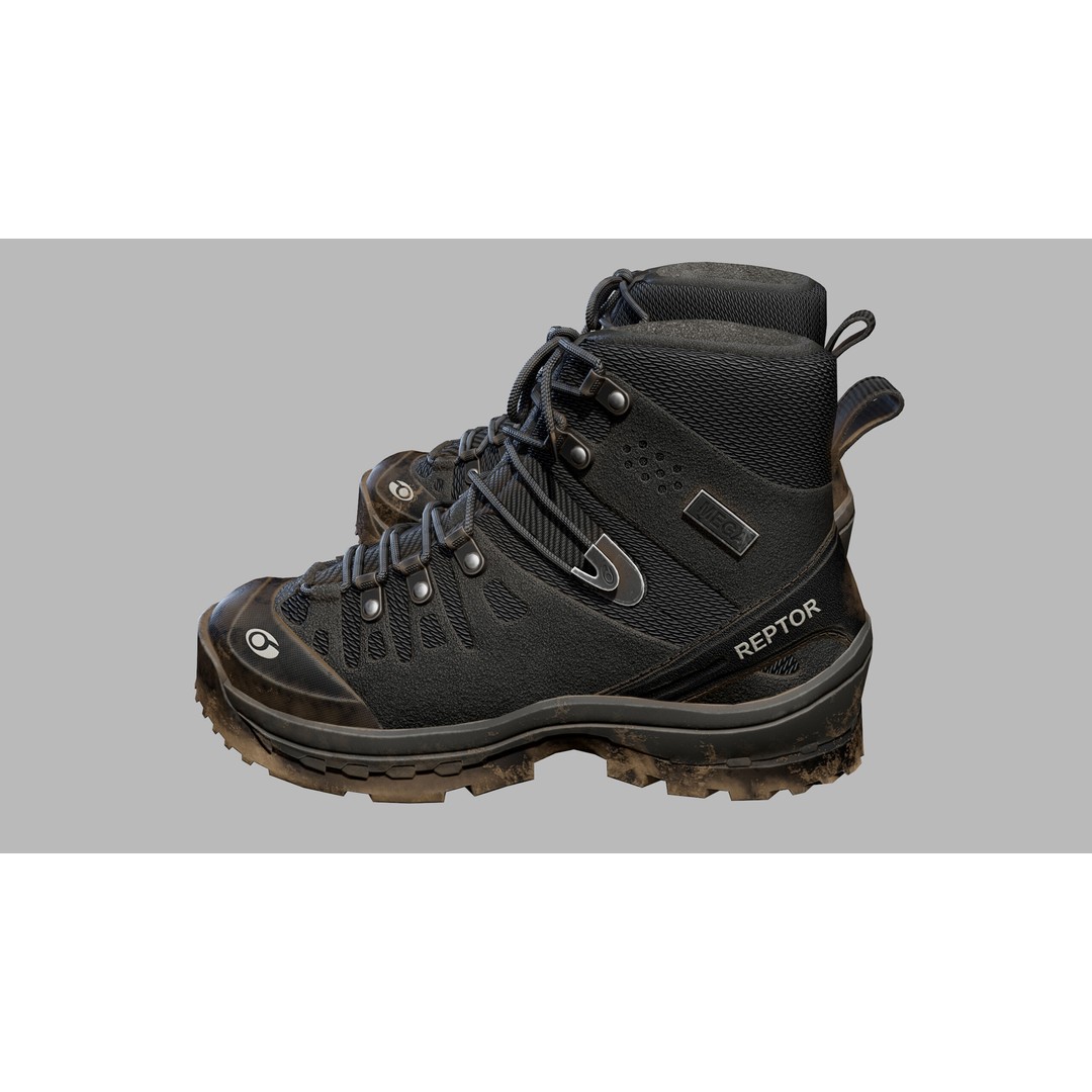 Tactical Boots 3D Model – Low Poly Game-Ready PBR Asset, FBX, OBJ - View 10