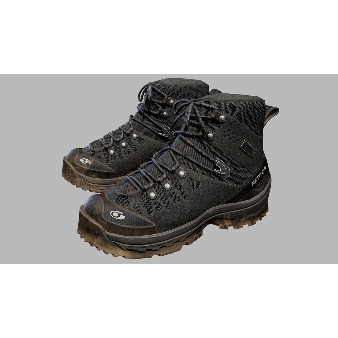 Tactical Boots 3D Model – Low Poly Game-Ready PBR Asset, FBX, OBJ - View 11