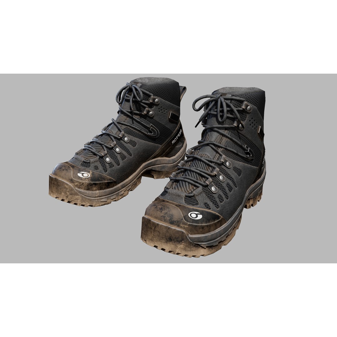 Tactical Boots 3D Model – Low Poly Game-Ready PBR Asset, FBX, OBJ - View 12