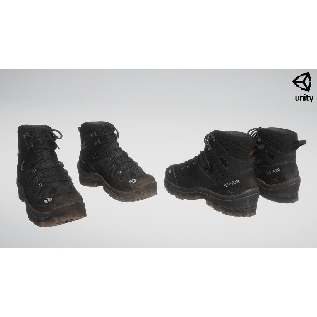Tactical Boots 3D Model – Low Poly Game-Ready PBR Asset, FBX, OBJ - View 16
