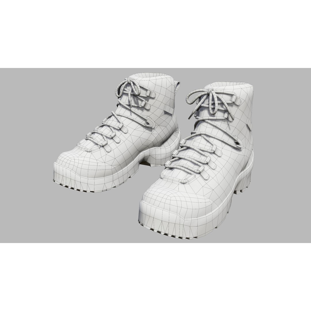 Tactical Boots 3D Model – Low Poly Game-Ready PBR Asset, FBX, OBJ - View 17