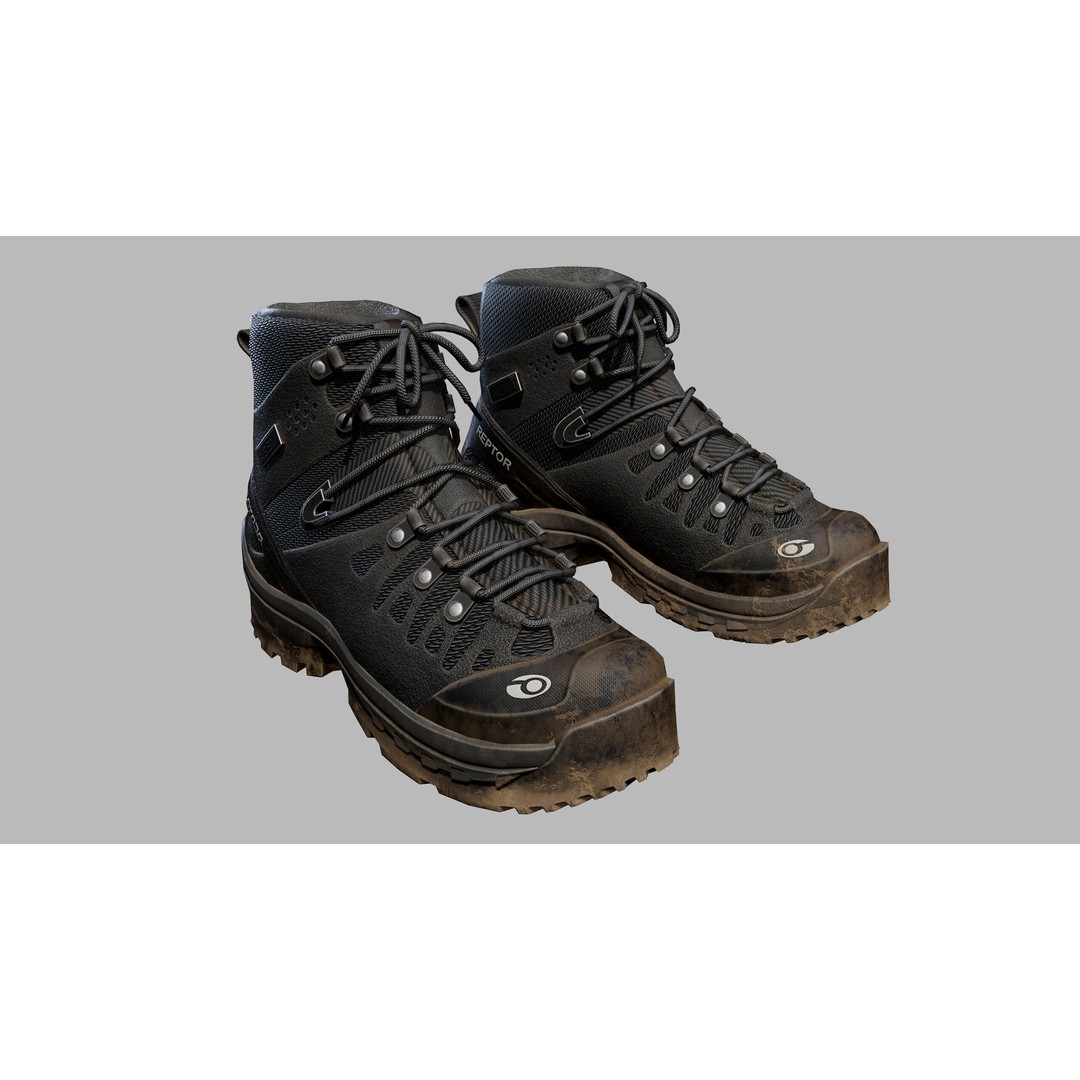 Tactical Boots 3D Model – Low Poly Game-Ready PBR Asset, FBX, OBJ - View 3