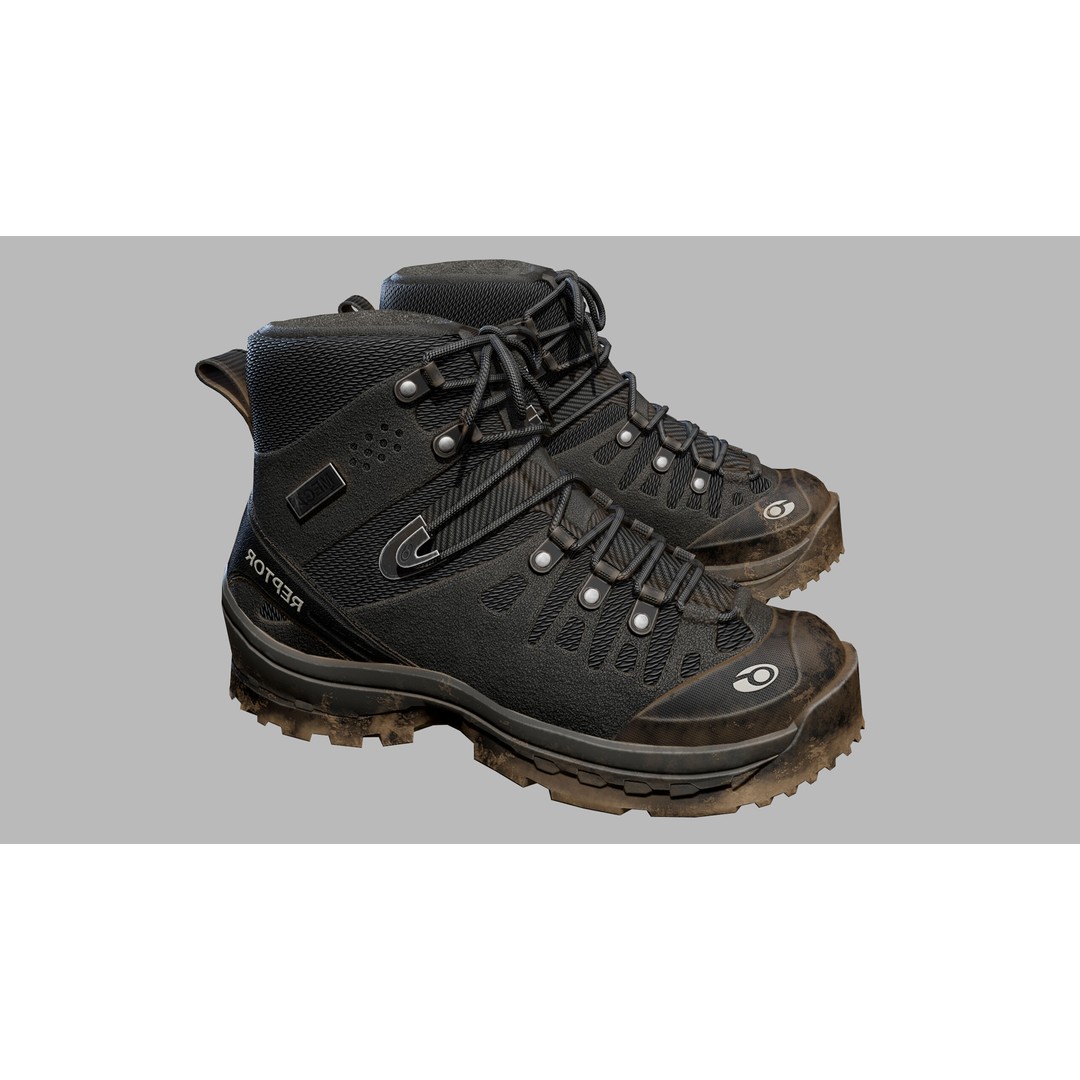 Tactical Boots 3D Model – Low Poly Game-Ready PBR Asset, FBX, OBJ - View 4