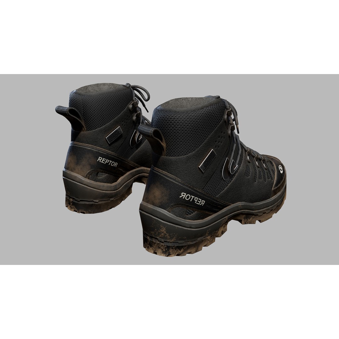 Tactical Boots 3D Model – Low Poly Game-Ready PBR Asset, FBX, OBJ - View 6