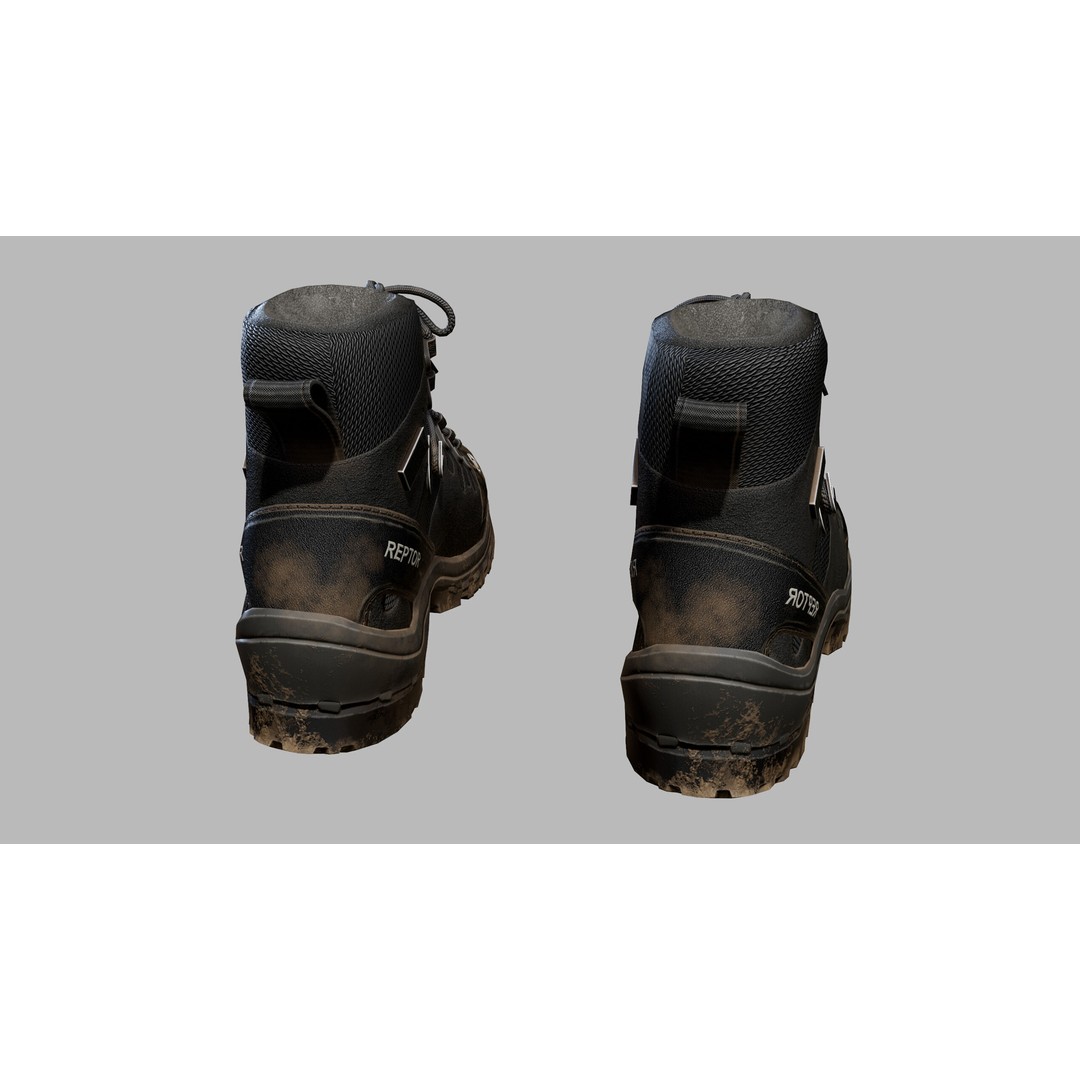 Tactical Boots 3D Model – Low Poly Game-Ready PBR Asset, FBX, OBJ - View 7