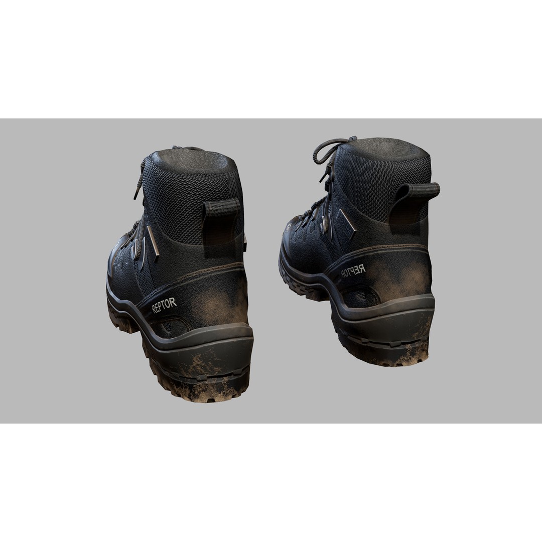 Tactical Boots 3D Model – Low Poly Game-Ready PBR Asset, FBX, OBJ - View 8