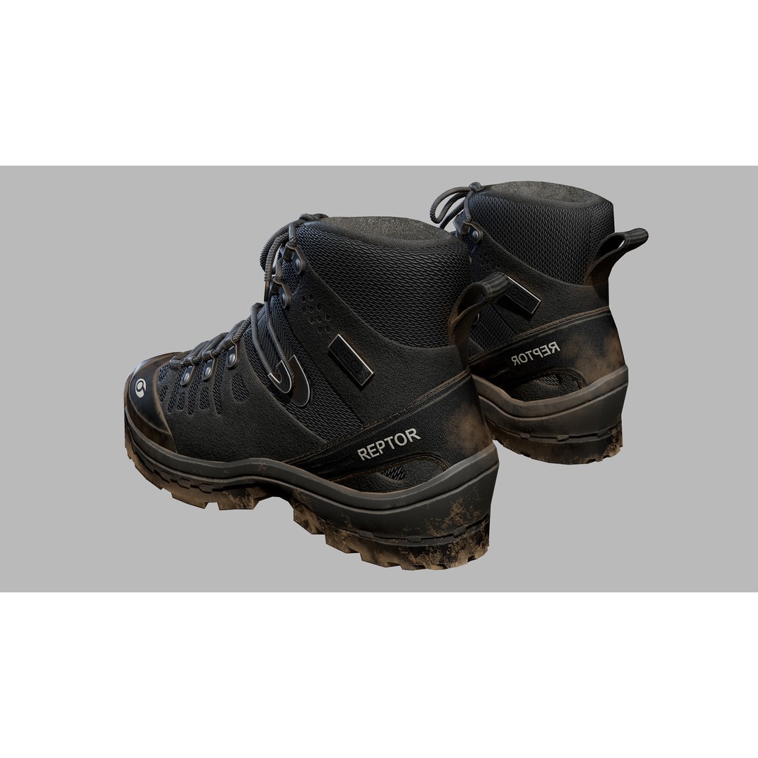 Tactical Boots 3D Model – Low Poly Game-Ready PBR Asset, FBX, OBJ - View 9