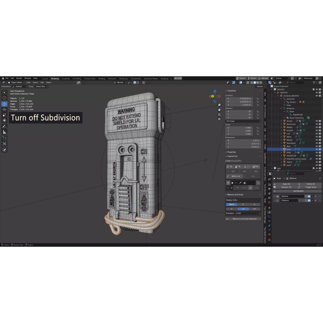 MS-2000 M2 Strobe Marker Light 3D Model – High Poly Game Asset, Blender - View 11