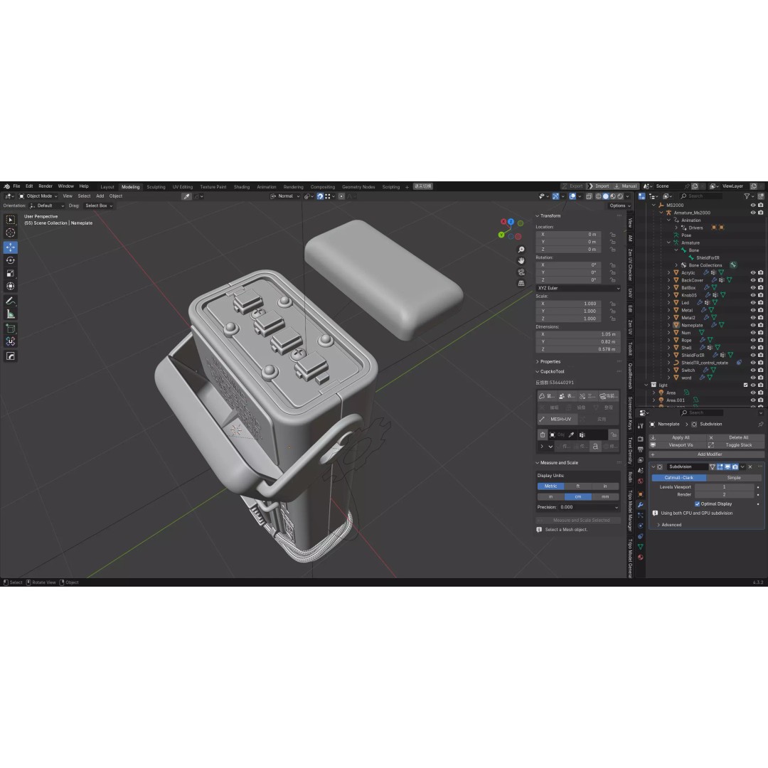 MS-2000 M2 Strobe Marker Light 3D Model – High Poly Game Asset, Blender - View 16